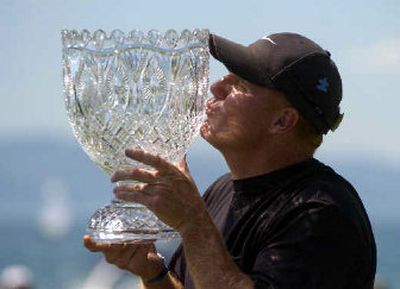 
Former NFL quarterback Billy Joe Tolliver enjoys his victory.
 (Associated Press / The Spokesman-Review)