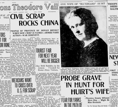 Police in Thurston County were investigating the possibility that a body found in a shallow grave near Olympia months ago was Bertha Goodnich of Spokane – one of the many wives of “Bluebeard” Huirt, the Spokane Daily Chronicle reported on April 16, 2020. (Spokesman-Review archives)