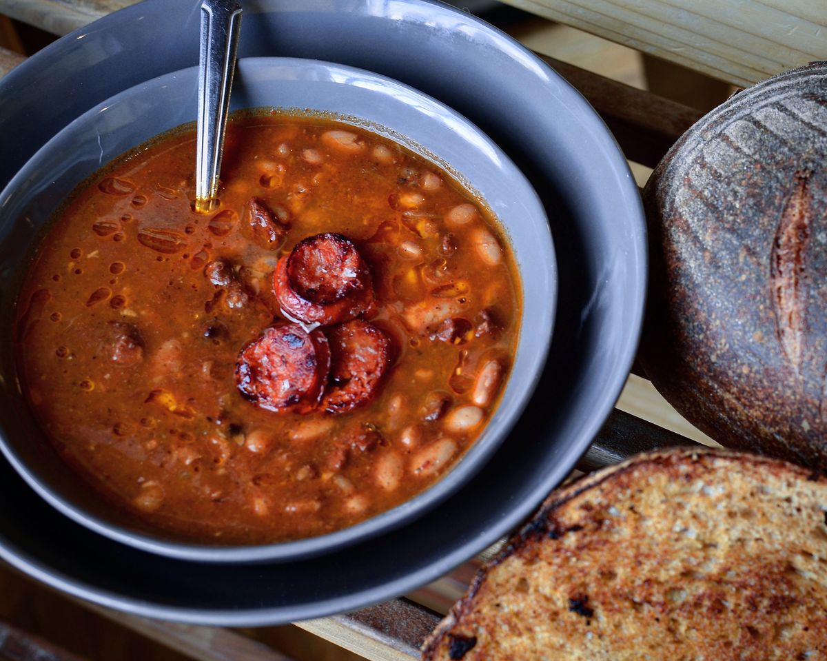 Portuguese Bean Soup, or Molho de Feijao in Portuguese, is a hearty soup for a cold January meal.  (Ricky Webster/For The Spokesman-Review)