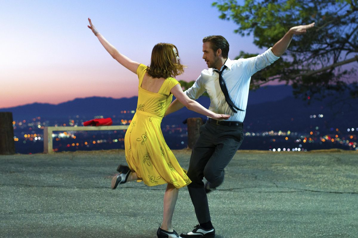 This image released by Lionsgate shows Ryan Gosling, right, and Emma Stone in a scene from, "La La Land." The film was nominated for an Oscar for best picture on Tuesday, Jan. 24, 2017.  The 89th Academy Awards will take place on Feb. 26.  (Dale Robinette/Lionsgate via AP) ORG XMIT: NYET203 (Dale Robinette / AP)