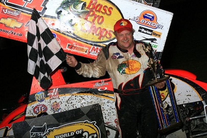 Steve Kinser wins at Fulton Speedway on Tuesday night. (Photo courtesy of Jay Fish)