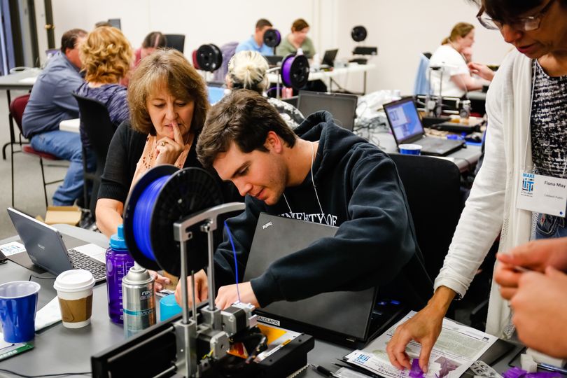 Two dozen librarians from throughout Idaho dove deep into 3D printing at an Idaho Commission for Libraries workshop on February 19, 2015 in Boise, Idaho. (Photo by Otto Kitsinger) (Idaho Commission for Libraries / Otto Kitsinger)
