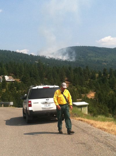 The 10-15 acre Henry Road Fire began burning south of Liberty Lake on Tuesday, July 15, 2014.  (Nina Culver)