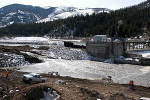 
After 100 years the Blackfoot and Clark Fork rivers flow without being blocked by the Milltown Dam on Friday in Milltown, Mont. The rivers now flow where the dam powerhouse once stood. Associated Press
 (Associated Press / The Spokesman-Review)