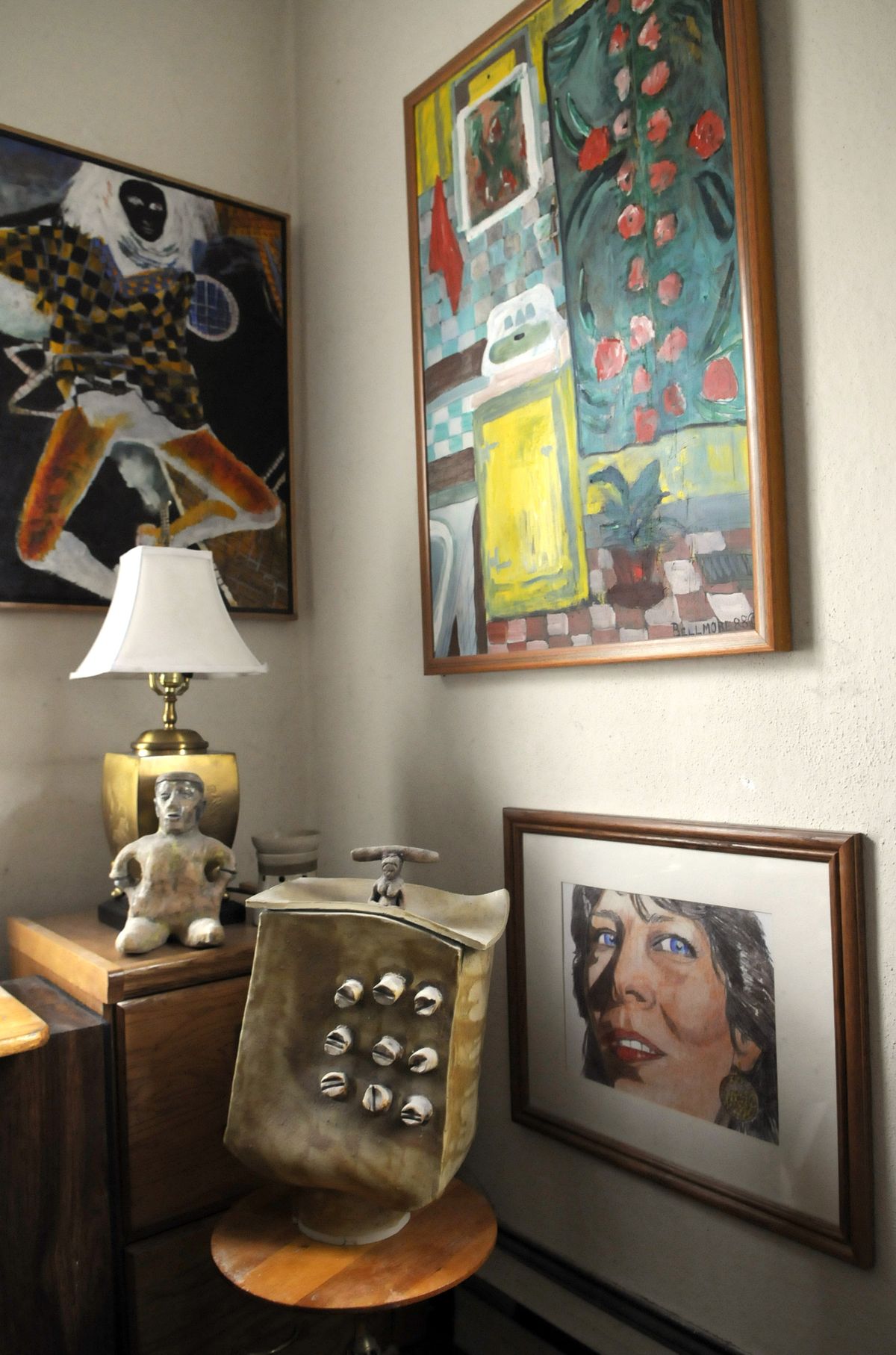 Spokane artist John Bellmore’s work includes ceramics, clay, acrylics and pencils. (Dan Pelle)