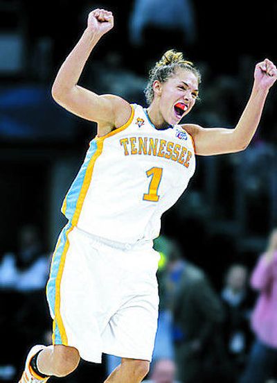 
Tennessee's Sidney Spencer celebrates Vols' win Sunday. 
 (Associated Press / The Spokesman-Review)