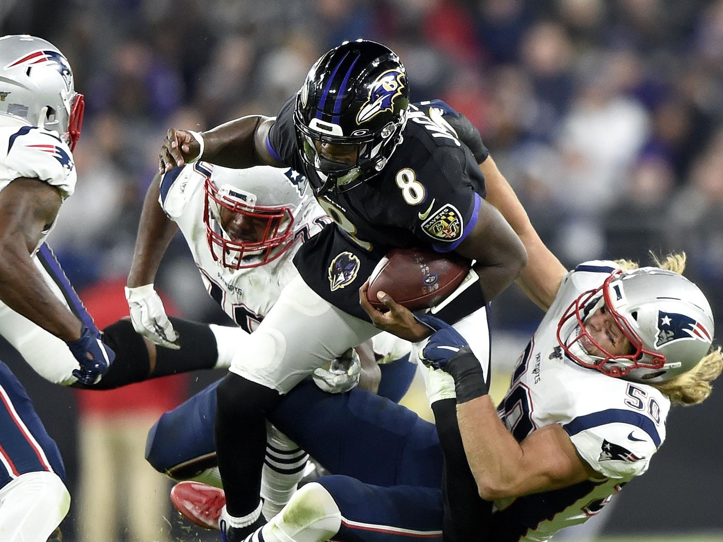 Unbeaten no more, Patriots fall to Jackson and the Baltimore Ravens 37-20