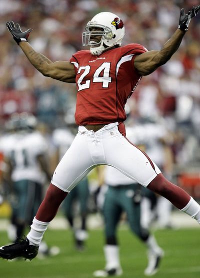 Arizona Cardinals safety Adrian Wilson reacts after he sacked Philadelphia Eagles quarterback Donovan McNabb during the second half of the NFL NFC championship football game today in Glendale, Ariz. The Cardinals beat the Eagles 32-25 to secure a trip to the Super Bowl. (Matt York / The Associated Press)