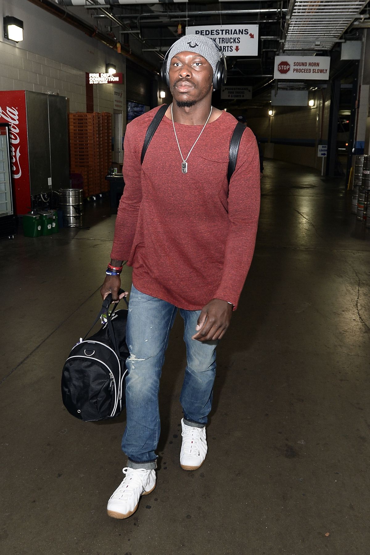 FILE - In this Oct. 25, 2015, file photo, Atlanta Falcons defensive back Phillip Adams arrives for an NFL football game against the Tennessee Titans, in Nashville, Tenn. On Tuesday, Dec. 14, 2021, a coroner is set to release the results of a brain test for chronic traumatic encephalopathy on former NFL player Adams, who was accused of fatally shooting six people in Rock Hill, South Carolina, before killing himself in April. Adams