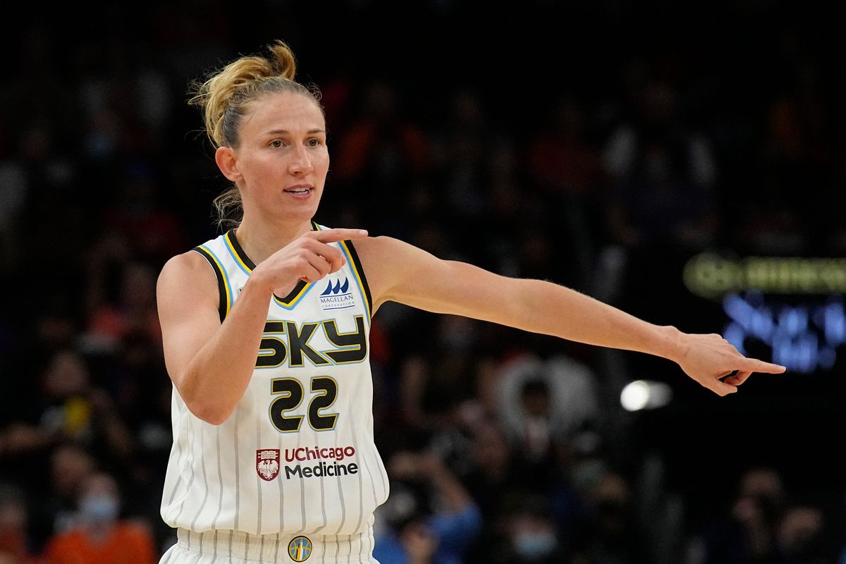 Courtney Vandersloot (22) led the Chicago Sky to a WNBA championship last October.  (Associated Press)