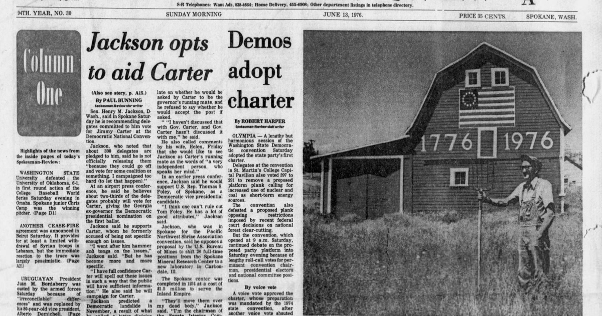 This day in history: Scoop Jackson backed Carter. Spokane leaders still were debating location of auditorium