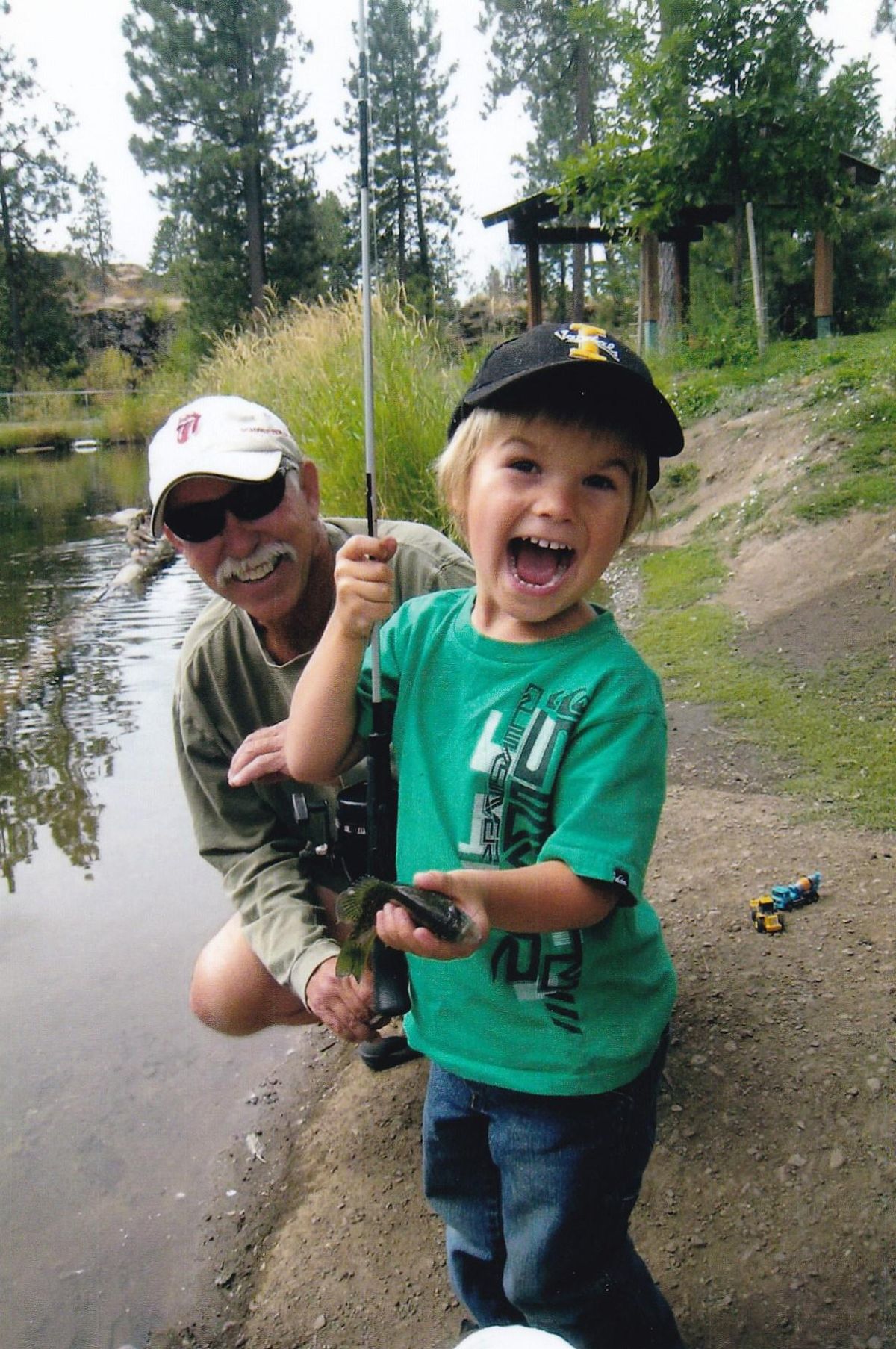 Jack Simmons with his first fish, a Pumpkinseed Sun Fish. (COURTESY PHOTO / COURTESY PHOTO)