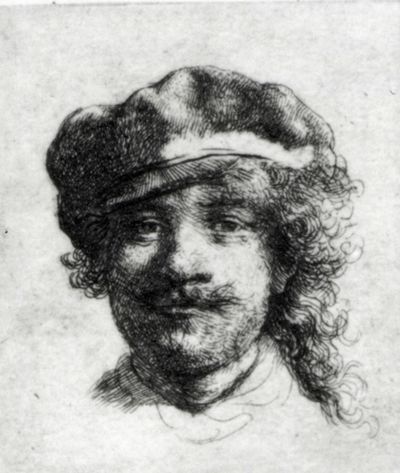 This undated file photograph released by the Isabella Stewart Gardner Museum shows the stolen etching “Self-Portrait,” by Rembrandt. (Associated Press)