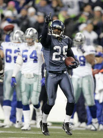 
Newly signed cornerback Pete Hunter saw action against Dallas on Saturday.
 (Associated Press / The Spokesman-Review)