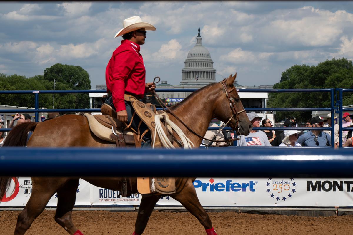 A rodeo at the Great American State Fair on Thursday in Washington, D.C.  (Joe Lamberti/For The Washington Post)