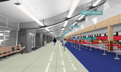 
An artist's rendering of planned improvements at the main terminal at Spokane International Airport.
 (Bernardo-Wills Architects / The Spokesman-Review)