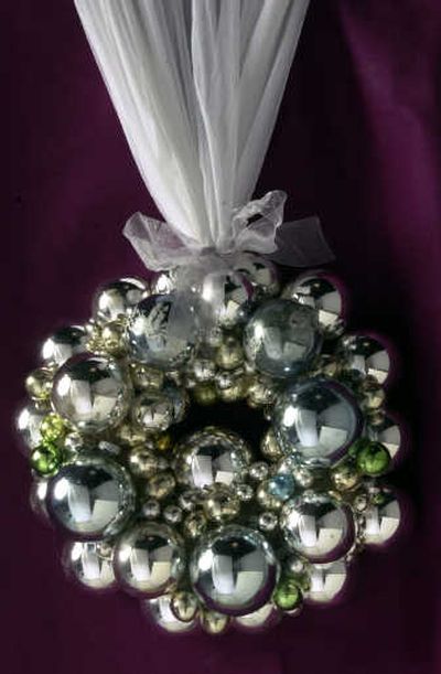 
This wreath was made of vintage blown-glass Christmas ornaments.
 (File/ / The Spokesman-Review)