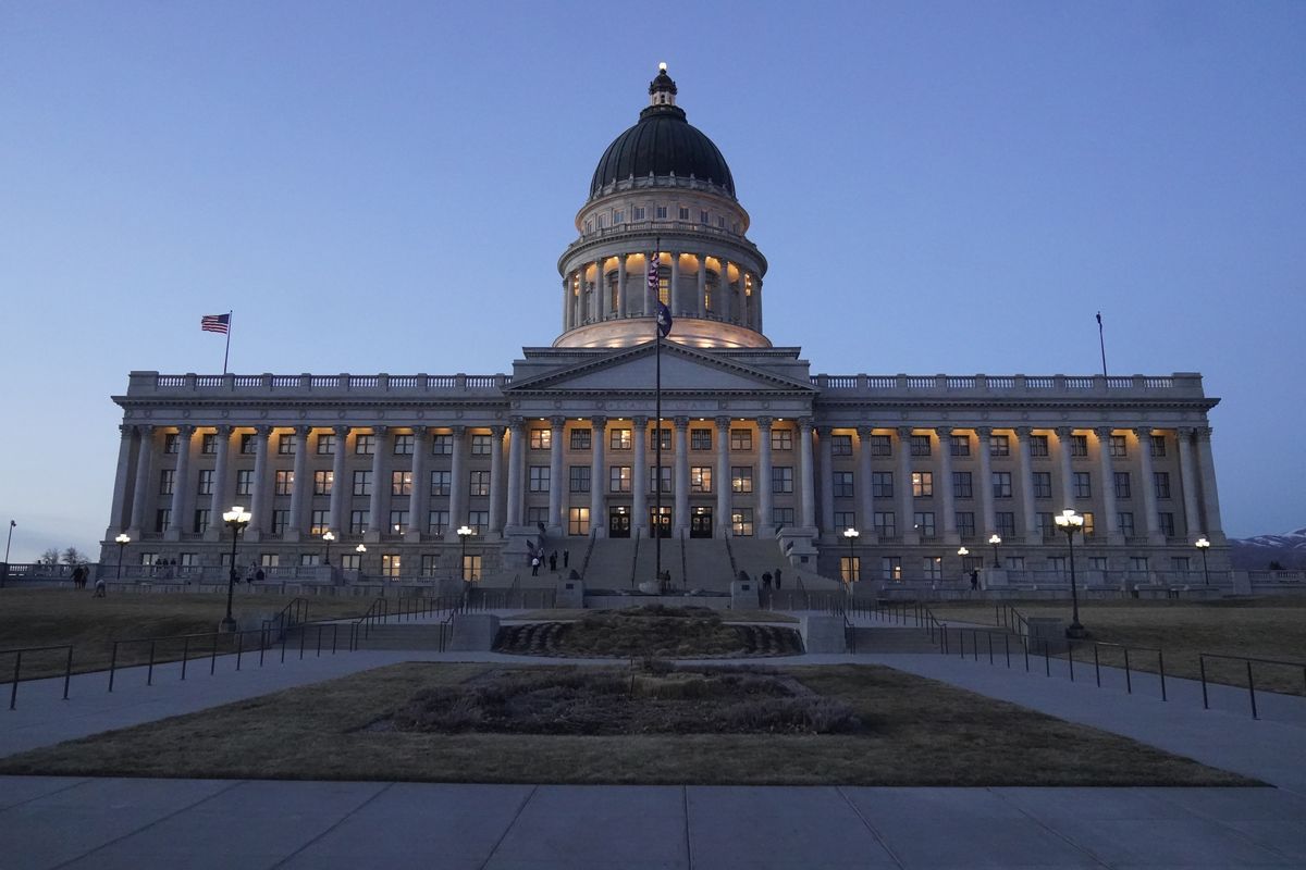 The Utah Capitol is shown on March 5, 2021, in Salt Lake City. Conservative lawmakers in Utah have fired another salvo in their longtime campaign against online porn with a new requirement that all cellphones and tablets sold in the state automatically block pornography in a plan that critics call a significant intrusion on free speech.  (Rick Bowmer)