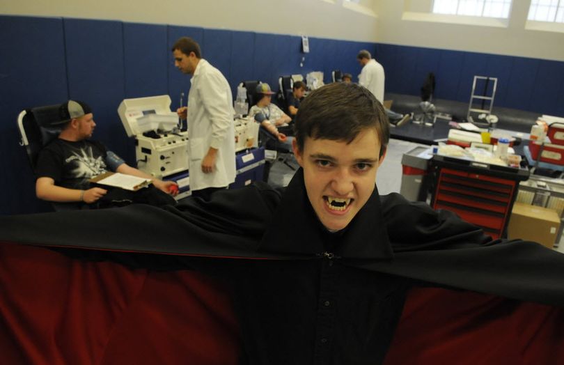 Dracula (Michael Ashton Toth) was found lurking around the Dracula Blood Drive at Central Valley High School onMonday. More than80 students, faculty and community members participated and received a $3-off coupon to CV's