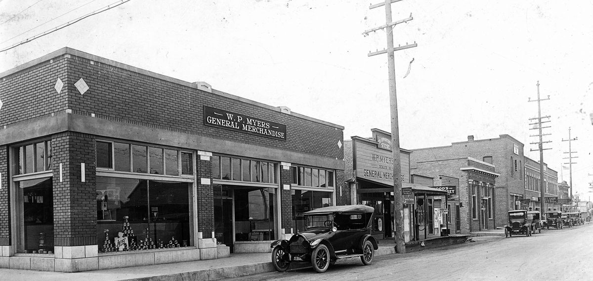 Opportunity Business District, looking west in 1915.