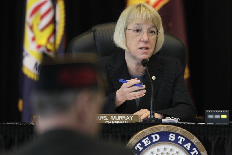 U.S. Sen. Patty Murray, D-Wash., speaks at a field hearing of the Senate Veterans’ Affairs Committee, which she chairs, on April 4 in Tacoma. (Associated Press)