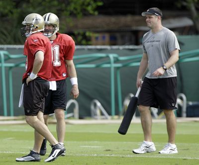 Saints quarterbacks coach Joe Lombardi is the grandson of Vince Lombardi.  (Associated Press)
