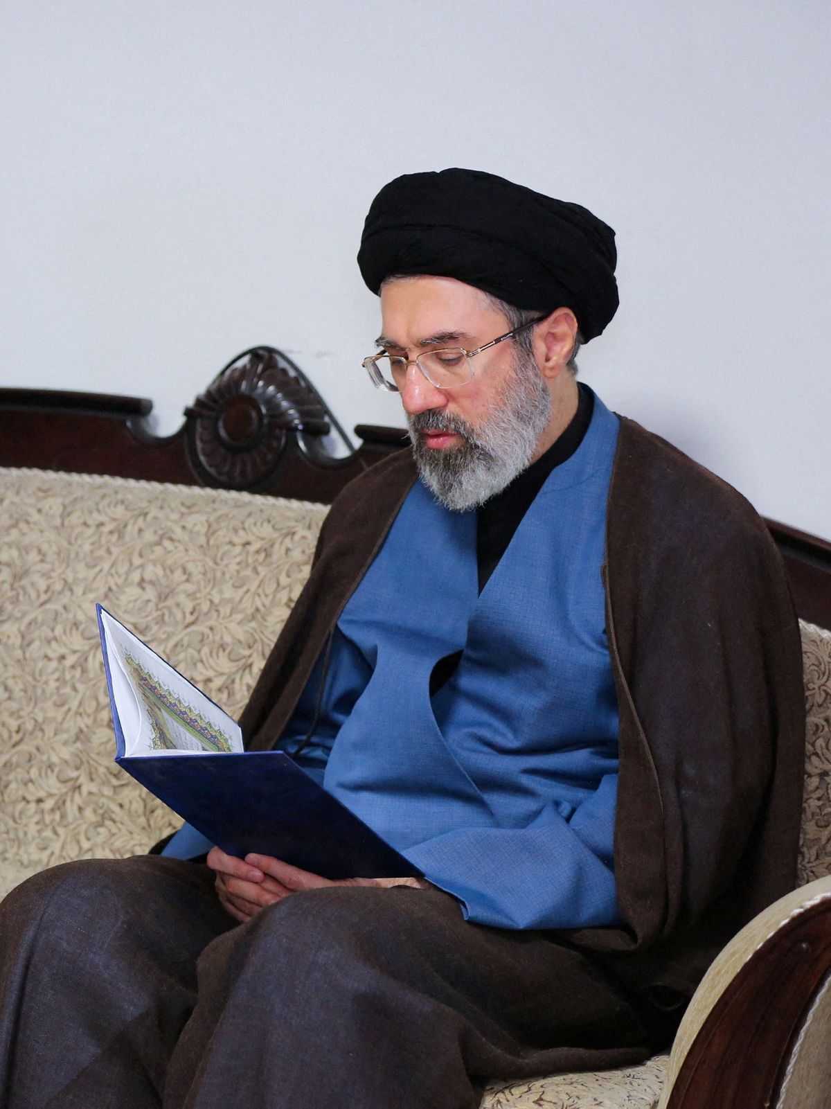 Mojtaba Khamenei, the second son of Iran’s late Supreme Leader Ayatollah Ali Khamenei, visits Hezbollah’s office in 2024 in Tehran, Iran.  (Office of the Iranian Supreme Leader)