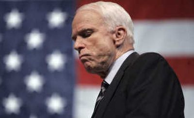 
Sen. John McCain, R-Ariz., listens to a question  during a campaign event  in Nashville, Tenn., Monday. Associated Press
 (Associated Press / The Spokesman-Review)
