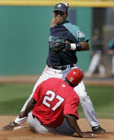 
Seattle's Jose Lopez has turned some heads as well as some double plays this spring.
 (Associated Press / The Spokesman-Review)