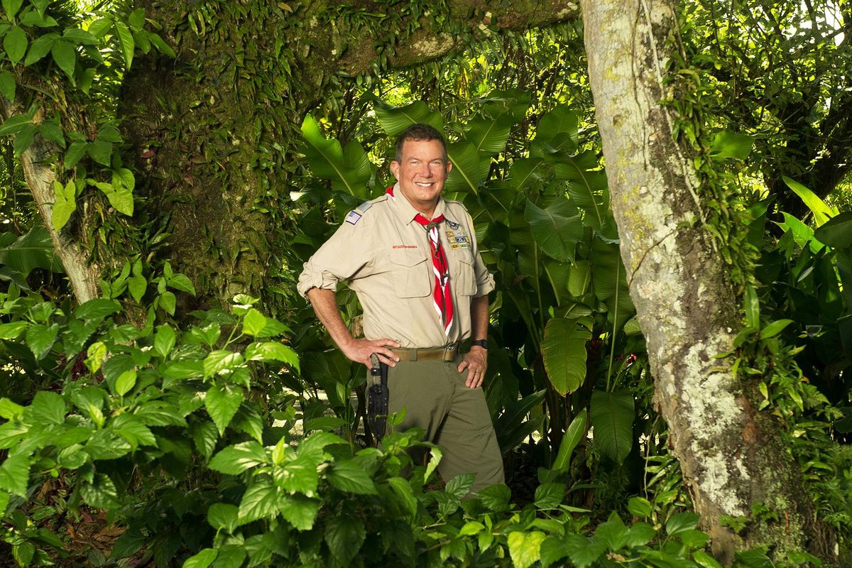 Terry Fossum, life-long Boy Scout, poses in this “Kicking and Screaming” handout photo. Fosum won the television competition, televised Thursday night. (FOX Broadcasting Co. / FOX)