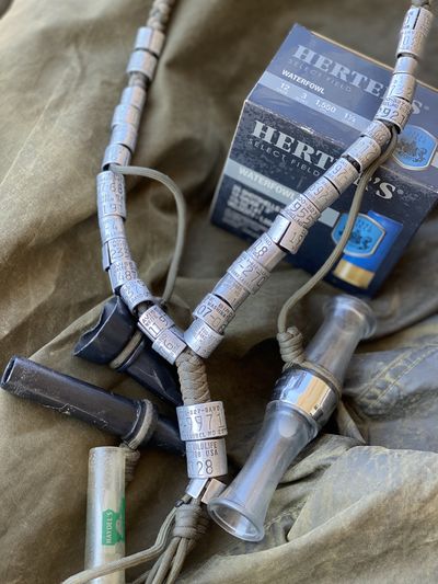 A collection of bands from successful hunts makes for some unique jewelry.  (George Twigg/courtesy)