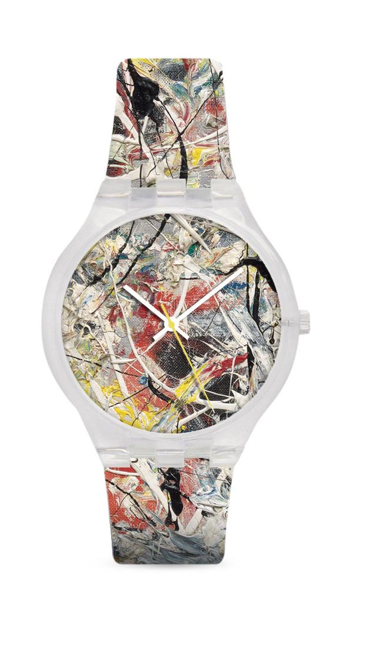 This undated photo Courtesy of MoMA shows a watch inspired by Jackson Pollock