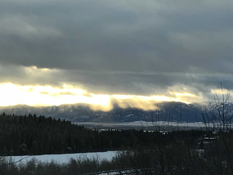 Teton Valley sunset on Monday, Dec. 4, 2017, on the drive down to Driggs from Grand Targhee ski resort. (Betsy Z. Russell)