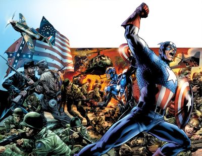 In this comic book image released by Marvel Comics, Captain America is shown from 