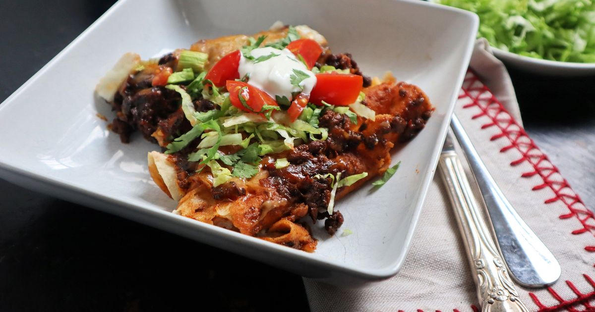 Tex-Mex cheese enchiladas with Chile sauce offer an irresistible and filling option