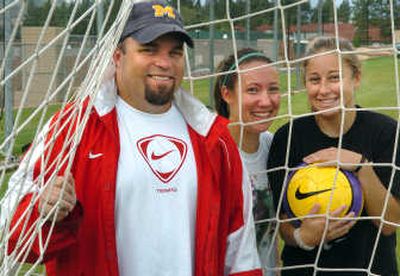 
First-year Mead coach Steve Snider counts on seniors like Jackie Hakes, center, and Marissa Mykines to provide leadership. 
 (Dan Pelle / The Spokesman-Review)