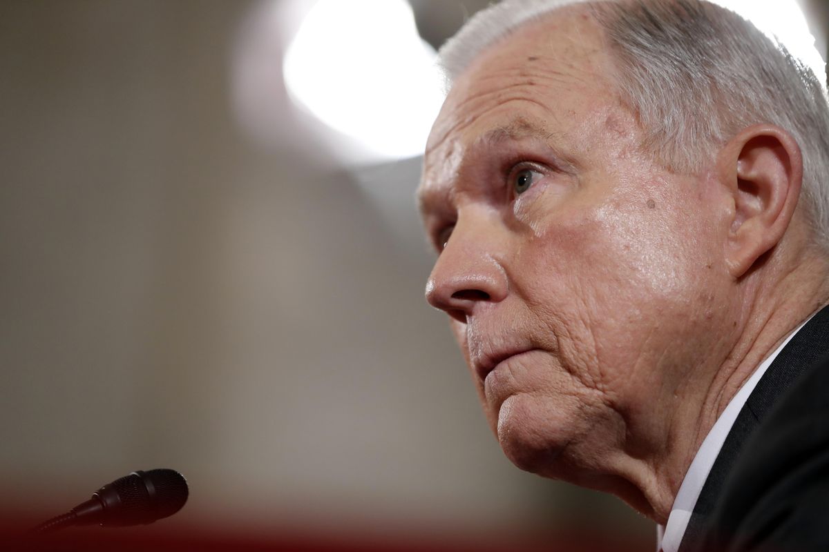 FILE - In this Jan. 10, 2017 file photo, Attorney General-designate, Sen. Jeff Sessions, R-Ala. testifies on Capitol Hill in Washington at his confirmation hearing before the Senate Judiciary Committee. On Wednesday, Feb. 1, 2017, the committee approved Sessions