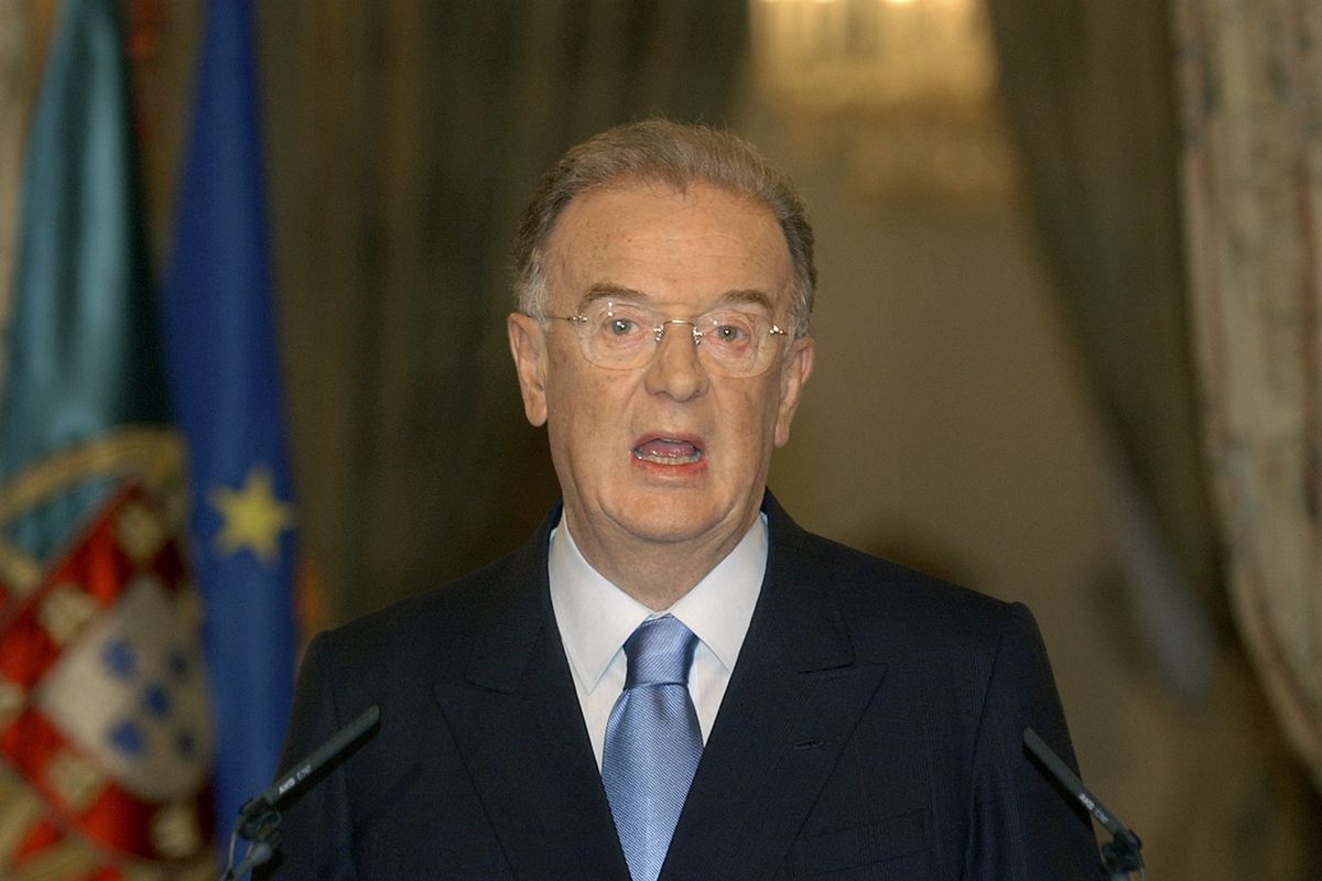 In this July 9, 2004 photo, Portuguese President Jorge Sampaio speaks at Lisbon