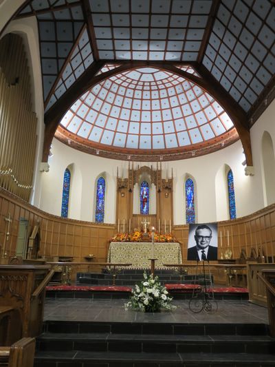 St. Michael's Cathedral in Boise, where a funeral service for the late Idaho Congressman Orval Hansen drew hundreds on Monday, Nov. 20, 2017. (Betsy Z. Russell)