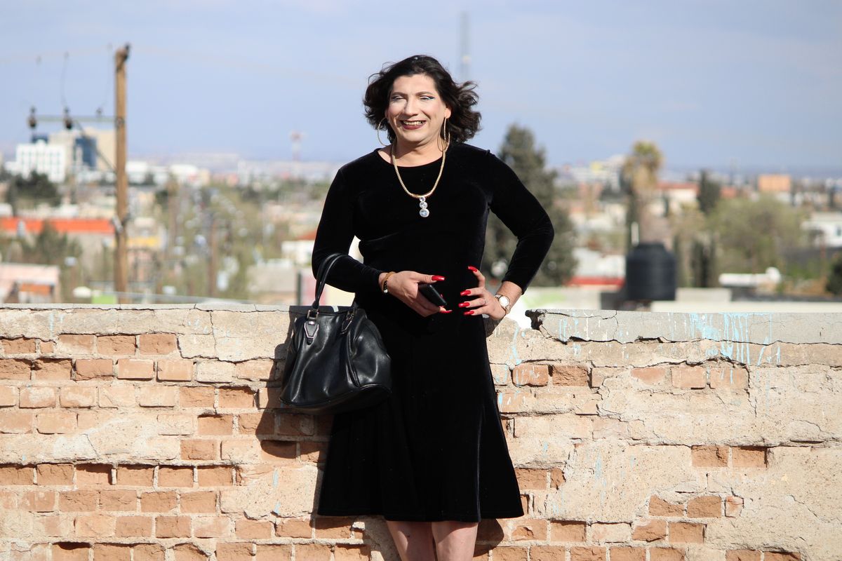 This photo provided by the International Rescue Committee shows Susana Coreas, a transwoman who fled El Salvador, is seen in Ciudad Juarez, Mexico, on March 24, 2021. Coreas was allowed into the United States in May after she was determined to be particularly vulnerable waiting in Mexico and given an exemption to federal pandemic-related powers that have prevented many from seeking asylum. A new effort by the Biden administration that is under pressure to lift the order is ramping up exemptions to the policy.  (HOGP)