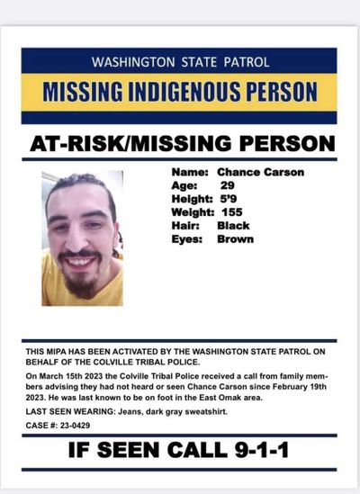 Chance Carson  (Courtesy of Spokane Tribal Police)