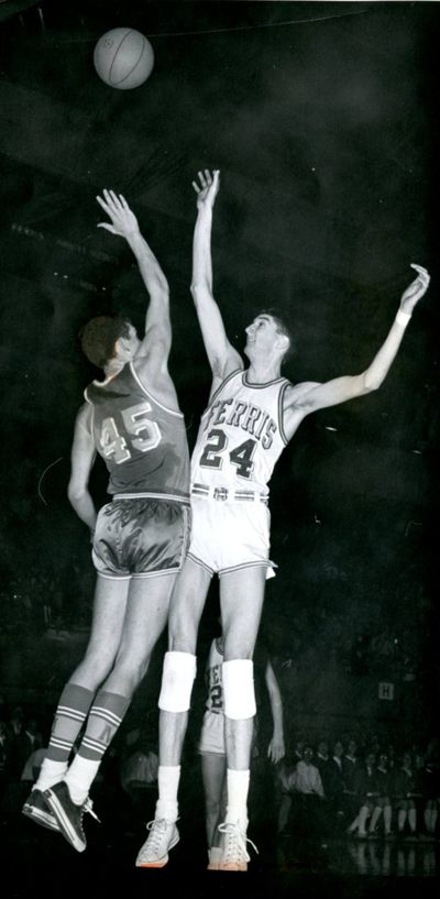 Then: Dennis Phillips was a lanky, 6-foot-8 All-City basketball player at Ferris in 1968 who missed the league scoring title by one point. (Archive photo)