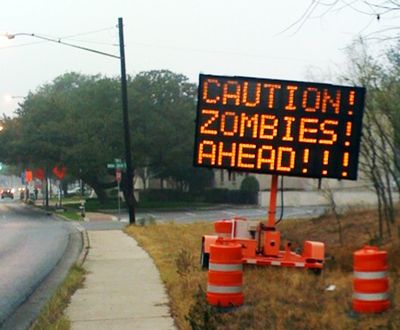 ORG XMIT: NY136 ** CORRECTS BYLINE TO CHRIS NAKASHIMA-BROWN **In this photo provided by Chris Nakashima-Brown, an electronic road sign is seen in Austin, Texas on Monday, Jan. 26, 2009. Two electronic signs intended to warn motorists of construction near the intersection of Lamar and Martin Luther King boulevards were changed yesterday by hackers. (AP Photo/Chris Nakashima-Brown) ** MANDATORY CREDIT ** (Chris Nakshima-brown / The Spokesman-Review)