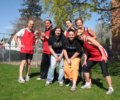 Havermale Bloomsday Corporate Cup team members include, back row from left, Bob Chadduck, David Browneagle, Jessica Hand and Gay Boyer; front row, Breanna Bittleston, Merrina Grace and Mary True. (Pia Hallenberg)