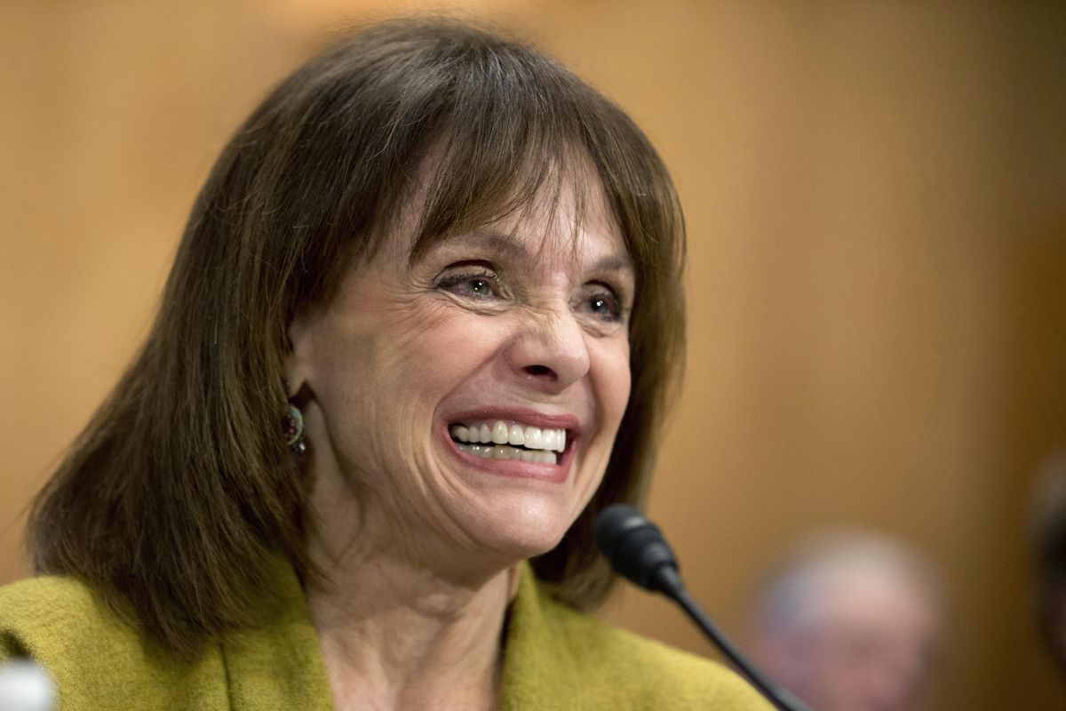 In this May 7, 2014,  photo, actress and cancer survivor Valerie Harper, testifies before a Senate Special Committee on Aging hearing to examine the fight against cancer on Capitol Hill in Washington. Valerie Harper, who scored guffaws and stole hearts as Rhoda Morgenstern on back-to-back hit sitcoms in the 1970s, has died, Friday, Aug. 30, 2019. She was 80. (Manuel Balce Ceneta / Associated Press)