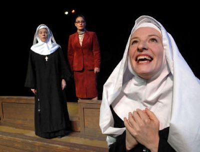 
Caryn Hoaglund, right, as 