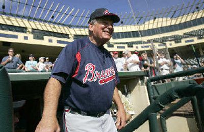 Bobby Cox has managed the Atlanta Braves since midway through 1990 season.
(Associated Press / The Spokesman-Review)
