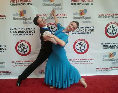 Nicholas Kane and Bayley Brooks pose on the red carpet at the 2012 USA Dance National Ballroom Championships in Baltimore. The pair won four teen dance categories.