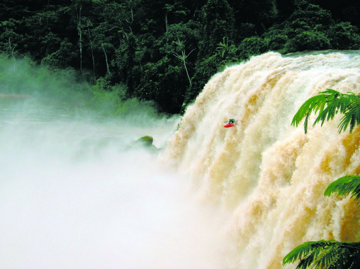 Oregon kayaker Chris Korbulic drops off a 60-foot waterfall on Brazil’s Salto das Nuvens River in early March. Photos courtesy of Chris Korbulic (Photos courtesy of Chris Korbulic / The Spokesman-Review)