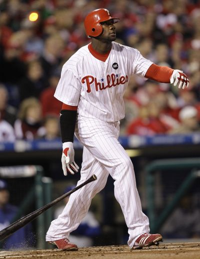 Philadelphia Phillies slugger Ryan Howard is sporting a .355 batting average this postseason.  (Associated Press / The Spokesman-Review)